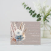 Winter Boho Floral | Beige Probe Dinner Einladung (Stehend Vorderseite)