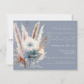 Winter Boho Floral | Blue Probe Einladung (Vorderseite)