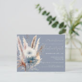 Winter Boho Floral | Blue Probe Einladung (Stehend Vorderseite)