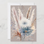 Winter Boho Floral Brautparty | Beige Einladung (Rückseite)