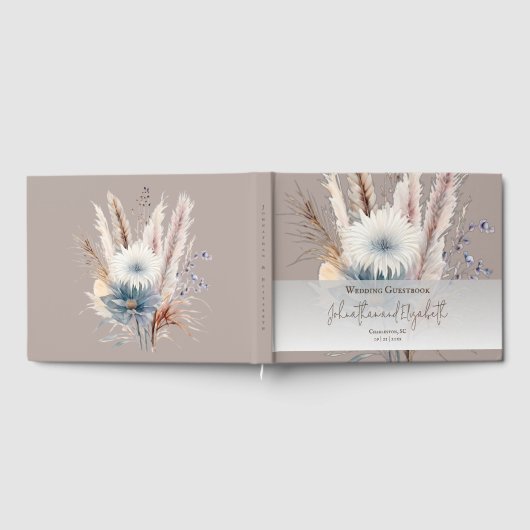 Winter Boho Floral Wedding | Beige Guest Book Gästebuch (Voll)