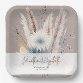 Winter Boho Floral Wedding | Beige Pappteller (Vorderseite)