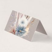 Winter Boho Floral Wedding | Beige Platzkarte (Rückseite)