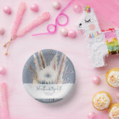 Winter Boho Floral Wedding | Blau Pappteller (Party)