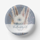 Winter Boho Floral Wedding | Blau Pappteller (Vorderseite)