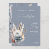 Winter Boho Floral Wedding | Blau Programm (Vorne/Hinten)