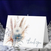 Winter Boho Floral Wedding | Weiß Dankeskarte
