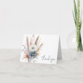 Winter Boho Floral Wedding | Weiß Dankeskarte (Vorderseite)