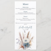 Winter Boho Floral Wedding | Weiß Menükarte (Vorderseite)