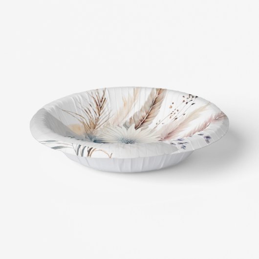 Winter Boho Floral Wedding | Weiß Pappteller (Gewinkelt)