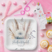 Winter Boho Floral Wedding | Weiß Pappteller (Party)