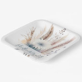 Winter Boho Floral Wedding | Weiß Pappteller (Gewinkelt)