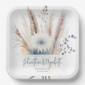 Winter Boho Floral Wedding | Weiß Pappteller (Vorderseite)