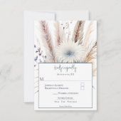 Winter Boho Floral Wedding | Weiß RSVP Karte (Vorderseite)