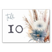 Winter Boho Floral Wedding | Weiß Tischnummer (Vorderseite)