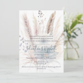 Winter Boho Floral Wedding | Weiße Einladung (Stehend Vorderseite)