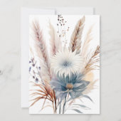 Winter Boho Floral Wedding | Weiße Einladung (Rückseite)