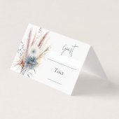 Winter Boho Floral Wedding | Weiße Platzkarte (Vorderseite)