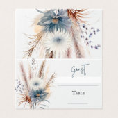 Winter Boho Floral Wedding | Weiße Platzkarte (Außenseite Aufgefaltet)