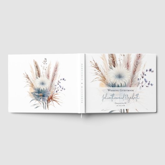 Winter Boho Floral Wedding | White Guest Book Gästebuch (Voll)
