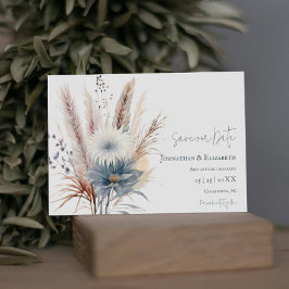 Winter Boho Floral | Weißes Save the Date