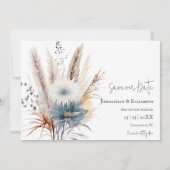 Winter Boho Floral | Weißes Save the Date (Vorderseite)