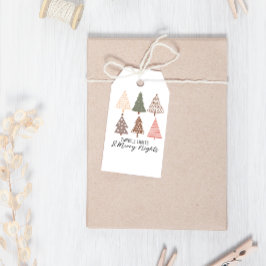 Winter Boho Frohe Nächte Bäume Weihnachten Geschenkanhänger