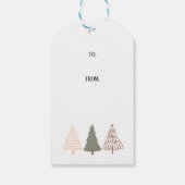 Winter Boho Frohe Nächte Bäume Weihnachten Geschenkanhänger (Rückseite)