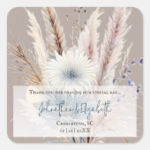 Winter Boho Gastgeschenk Hochzeit | Beige Quadratischer Aufkleber (Vorderseite)