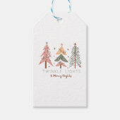 Winter Boho Twinkle Lichter Bäume Weihnachten Geschenkanhänger (Vorderseite)