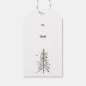Winter Boho Twinkle Lichter Bäume Weihnachten Geschenkanhänger (Rückseite)
