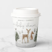 Winter Boho Wald Baby Shower Pappbecher (Vorderseite)