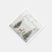 Winter Boho Woodland Baby Shower Cocktail Napkin Serviette (Ecke)