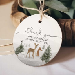 Winter Boho Woodland Baby Showmarke Geschenkanhänger