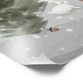 Winter Boho Woodland Babydusche Plakatschild Fotodruck (Ecke)