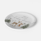 Winter Boho Woodland Babydusche Teller (Schrägansicht)