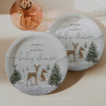 Winter Boho Woodland Babydusche Teller<br><div class="desc">Feiern Sie mit diesen lustigen Baby-Dusche-Papier-Tellern die neue Ergänzung! Winter boho Waldland Tiersammlung. Weitere digitale Designs finden Sie unter creativeuniondesign.etsy.com</div>