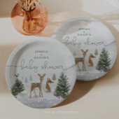 Winter Boho Woodland Babydusche Teller