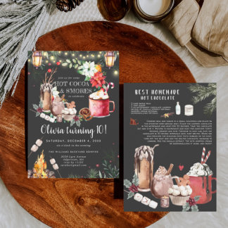 Winter Bonfire Geburtstag | Hot Chocolate & S'more