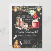 Winter Bonfire Geburtstag | Hot Chocolate & S'more (Vorderseite)