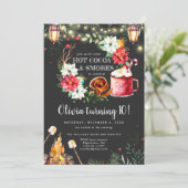 Winter Bonfire Geburtstagseinladung (Stehend Vorderseite)