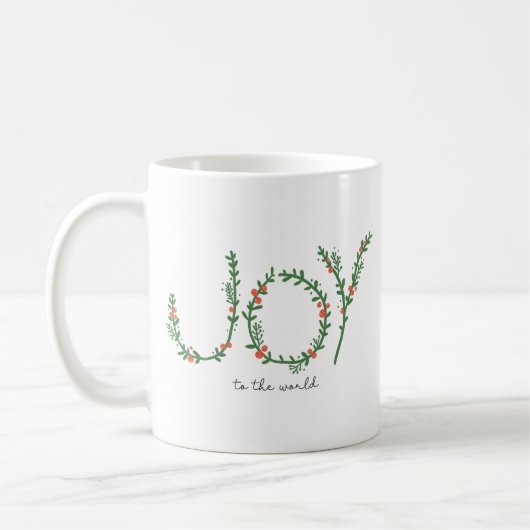 Winter Botanical Adorned JOY Weihnachten Kaffeetasse (Links)