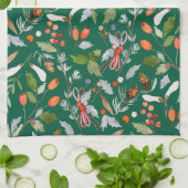 Winter Botanical Berries & Foliage Holiday Geschirrtuch (Gefaltet)