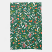 Winter Botanical Berries & Foliage Holiday Geschirrtuch (Vertikal)