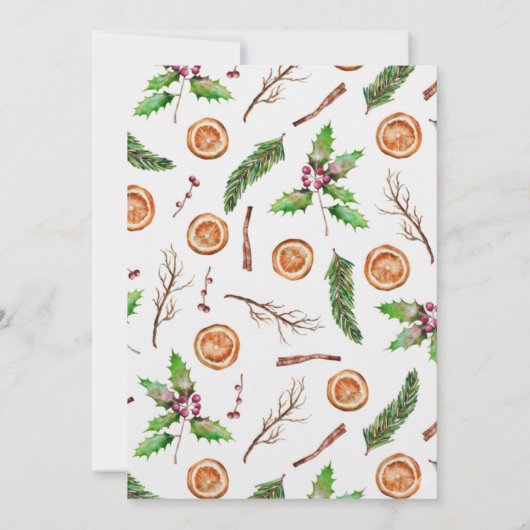 Winter Botanical Christmas Invite | Rustic Dinner Einladung (Rückseite)