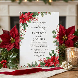 Winter Botanical Christmas Wedding Invitation Einladung