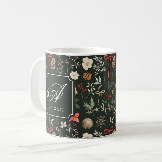 Winter Botanical Festival Weihnachtsgeschenk Kaffeetasse (Vorderseite Links)