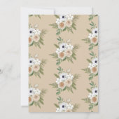 Winter Botanical Floral Cotton Baby Dusche Einladung (Rückseite)