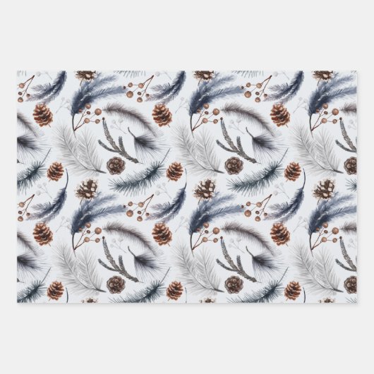 Winter Botanical Folies Weihnachten Geschenkpapier Set (Vorderseite 2)