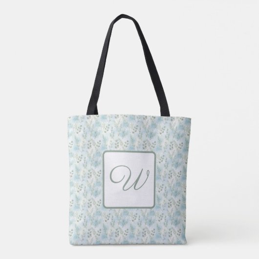 Winter Botanical Frost Monogram Tasche (Rückseite)